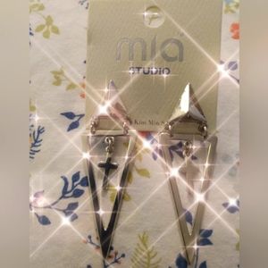 Mia Collection Sliver Triangle,Cross Shaped Earrings.